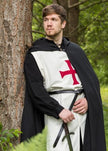 Keskiaikainen tabardi – Temppeliritarit, luonnonvalkoinen/punainen