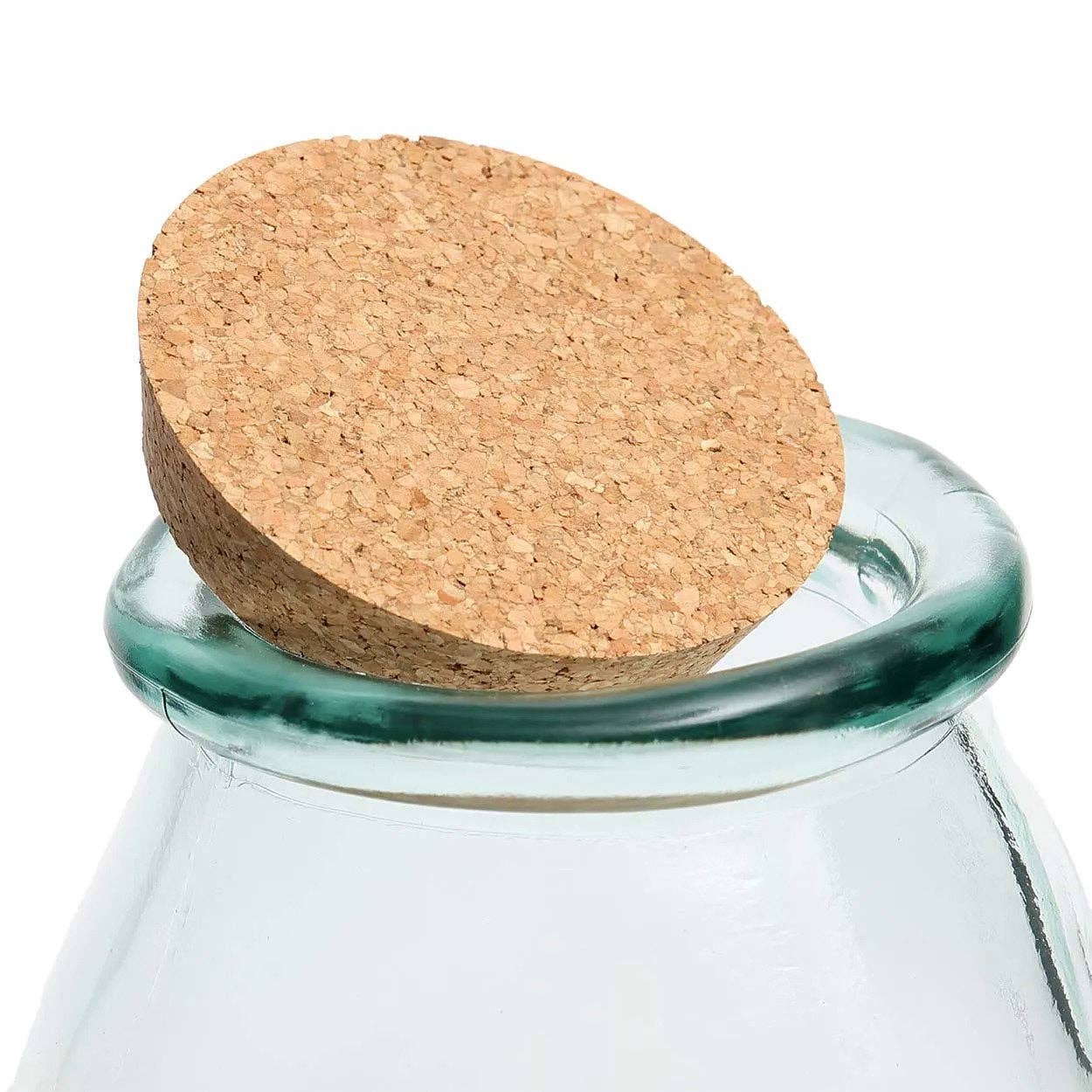 Pyöreä lasipurkki korkkikannella (L - koko)