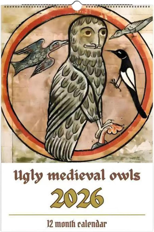 Rujon hurmaavat – keskiaikaiset pöllöt 2026 – seinäkalenteri