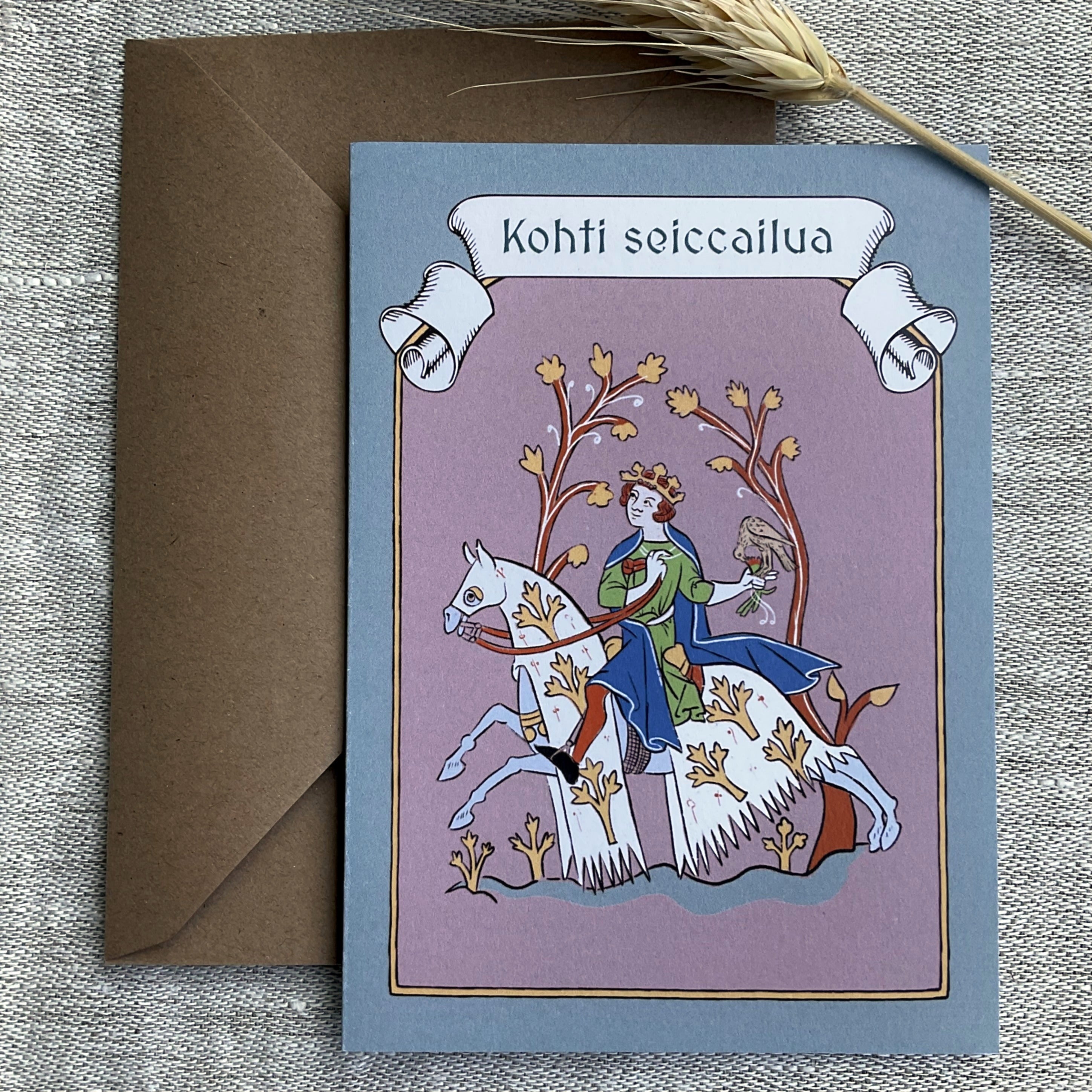 Keskiaikainen kaksiosainen kortti (sis. kuoren)