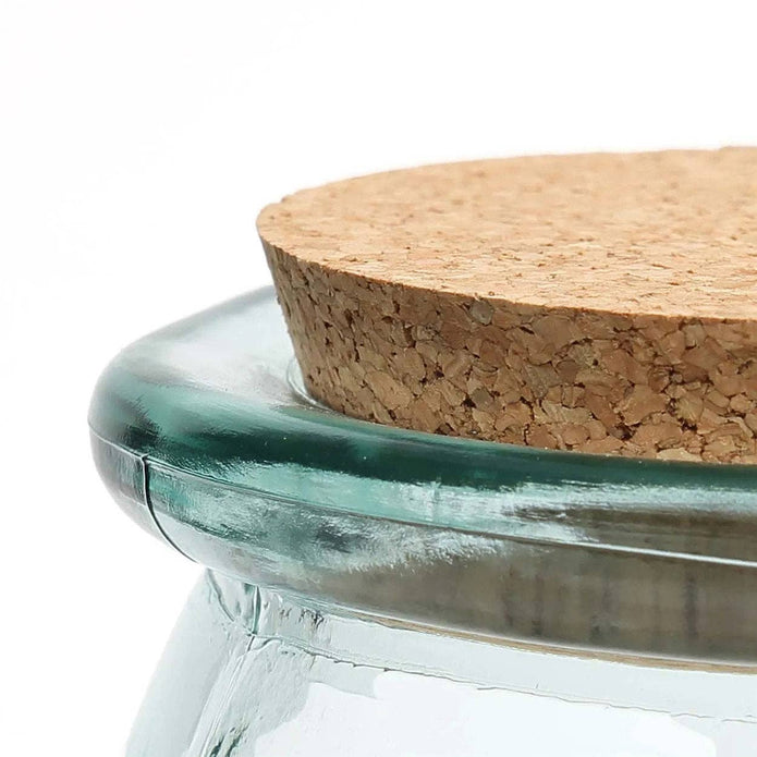 Pyöreä lasipurkki korkkikannella (L - koko)