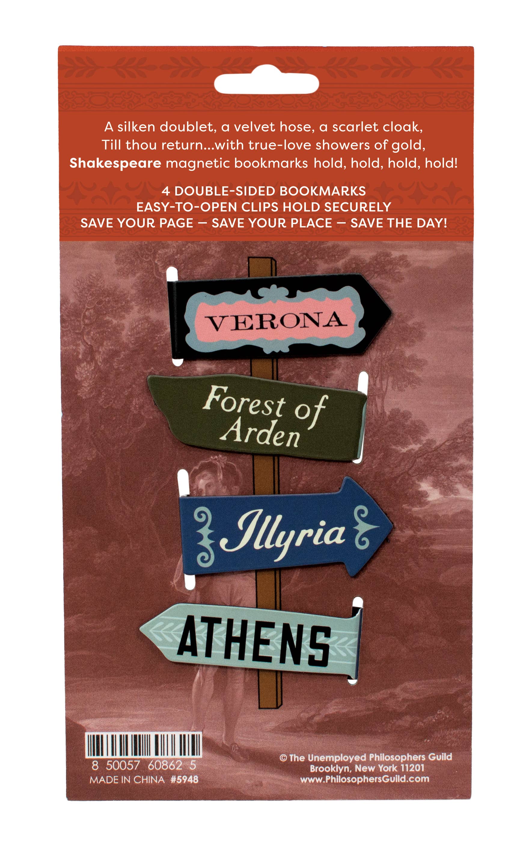 Literary Places -magneettikirjanmerkit (Shakespeare-setti)