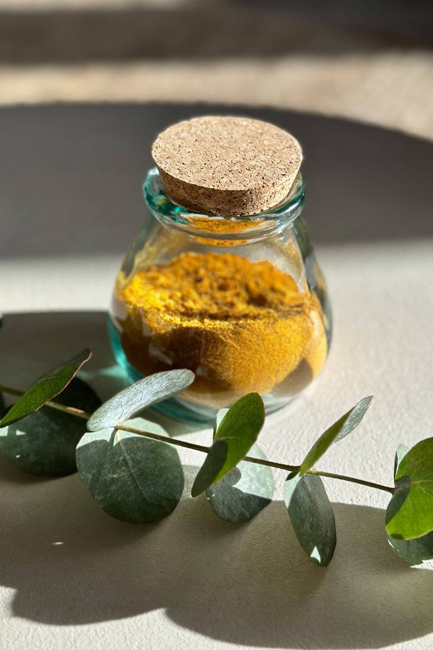 Pyöreä lasipurkki korkkikannella (M - koko)